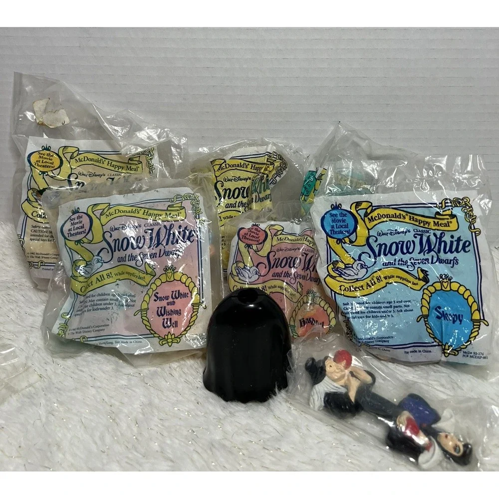 1992 McDonald's Snow White Happy‎ Meal Toy Lot 7 Set Sealed